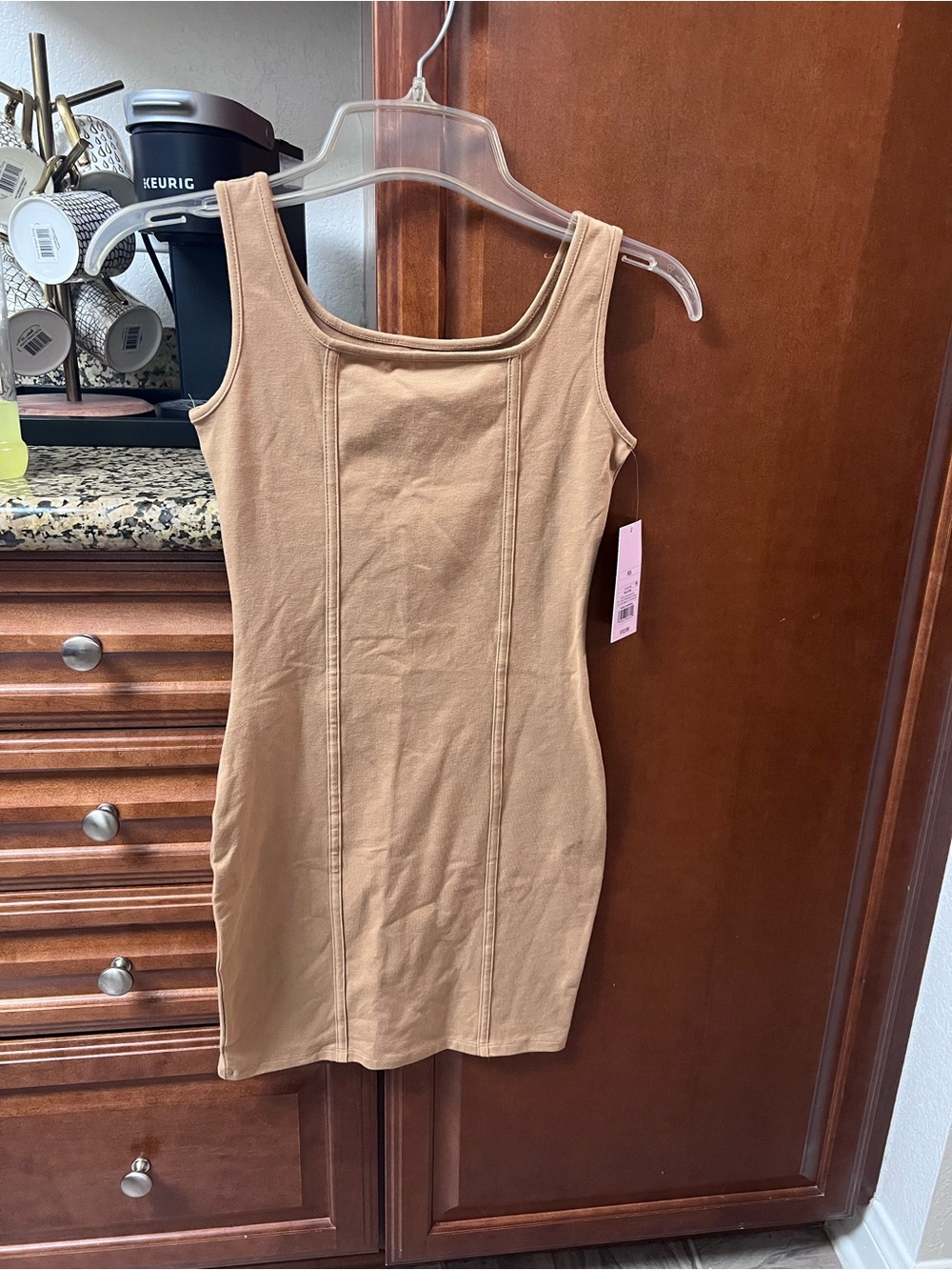 wild fable Camel Square-Neck Tank Dress